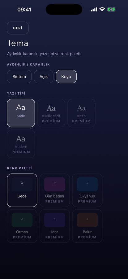 Tema ekranı